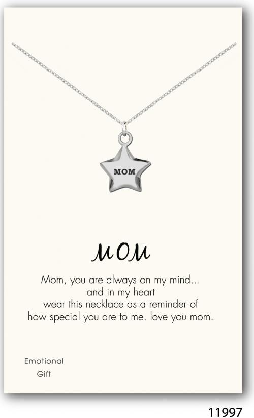 Mom you are my star silver pendant